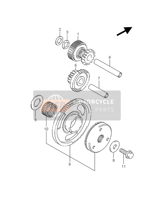 Suzuki AN650A BURGMAN EXECUTIVE 2010 Starter Clutch for a 2010 Suzuki AN650A BURGMAN EXECUTIVE